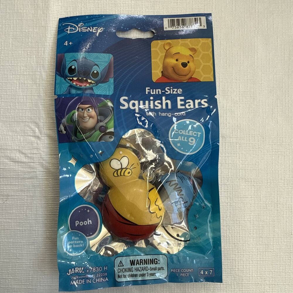 Disney Squish Ears Pooh NEW Stress Toy Backpack Pull Stocking Stuffer Gift